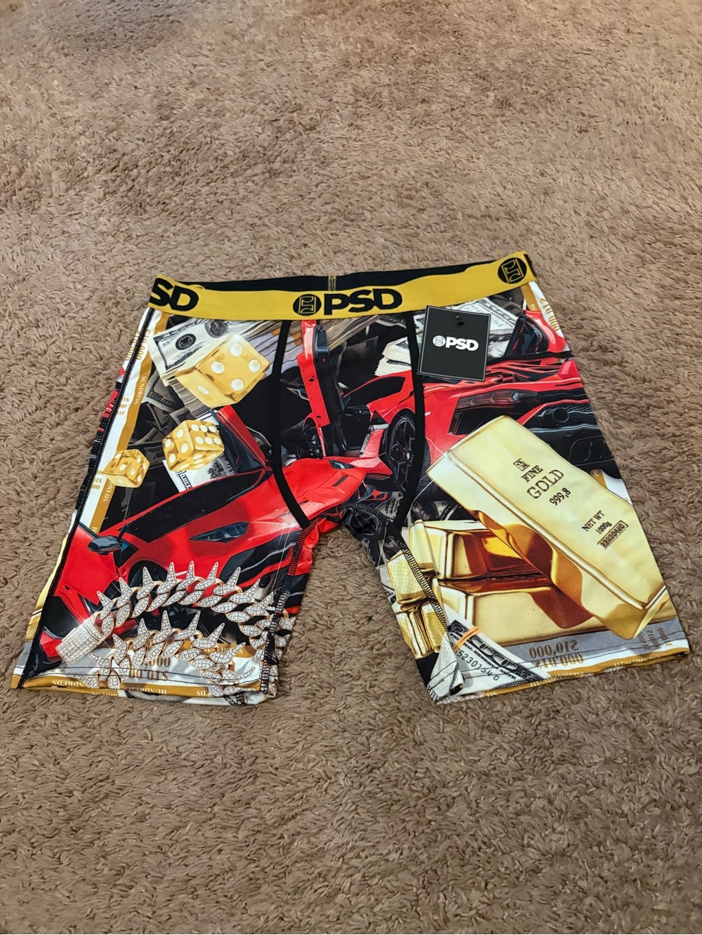 PSD Men’s Graphic Boxer Briefs in Red and Gold